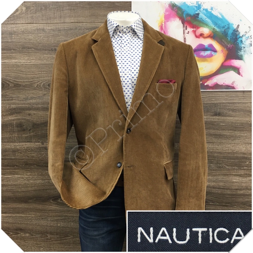 NAUTICA Men Corduroy Blazer Sport Coat Casual Jacket Size 2XL (48L) Suit (FLAWS)